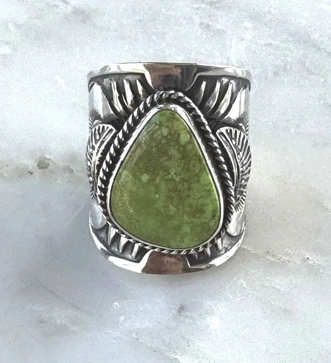Derrick Gordon Sterling Gaspeite Cigar Band Ring