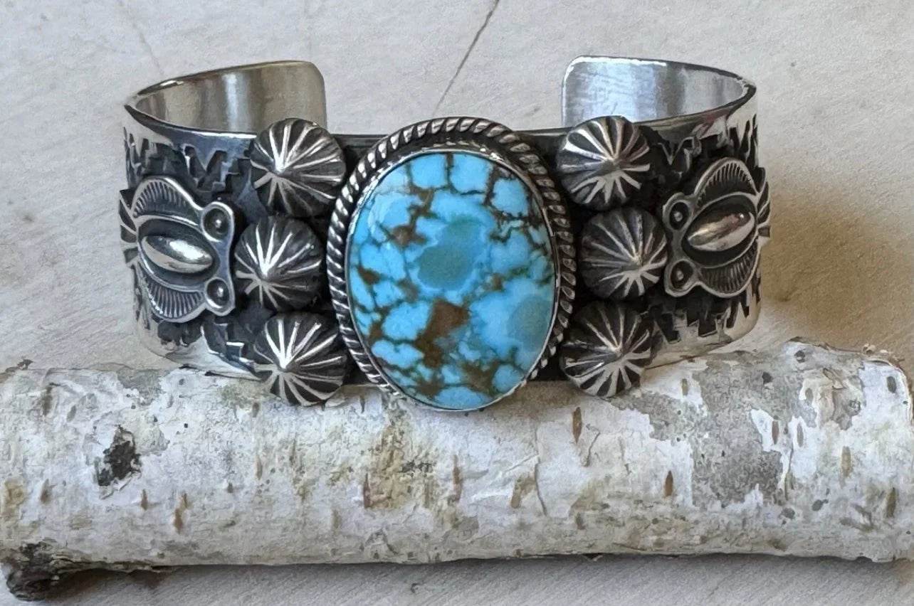 Navajo Andy Cadman Kingman Turquoise & Sterling Cuff