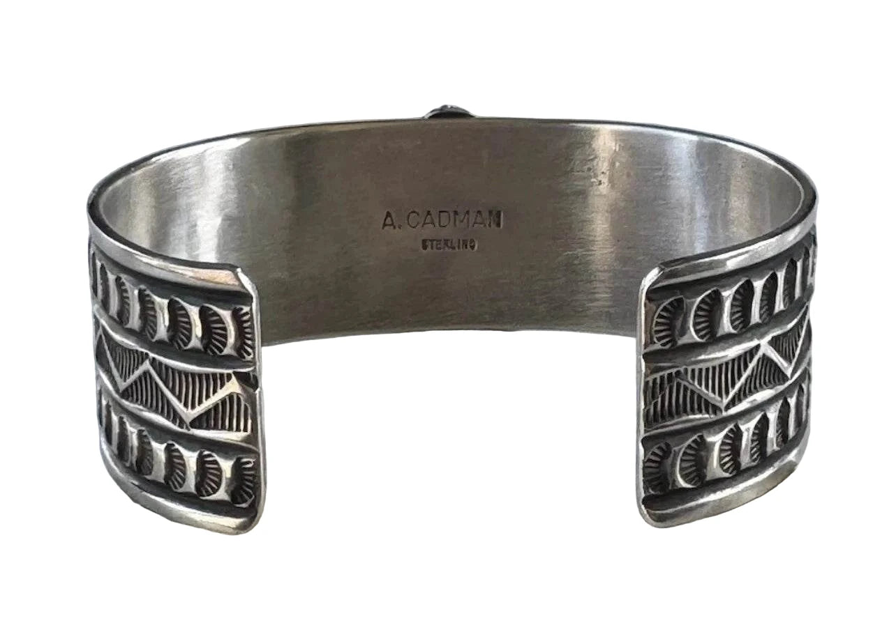 Navajo Andy Cadman Kingman Turquoise Heart Cuff