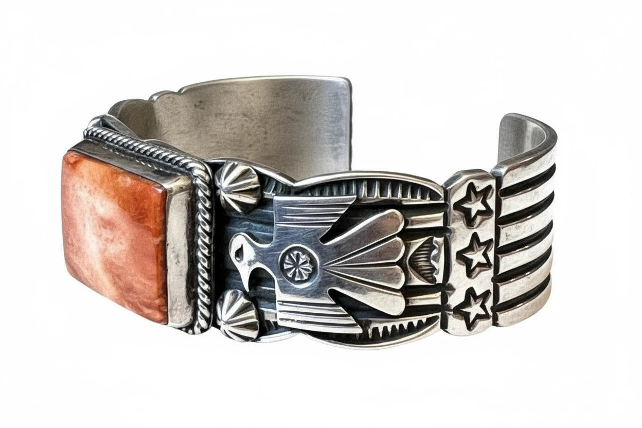 Navajo Andy Cadman White Buffalo & Sterling Cuff