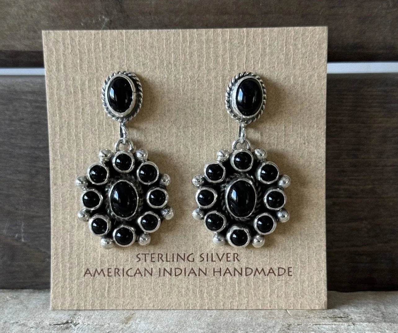 Onyx ~ Post-Back Earrings
