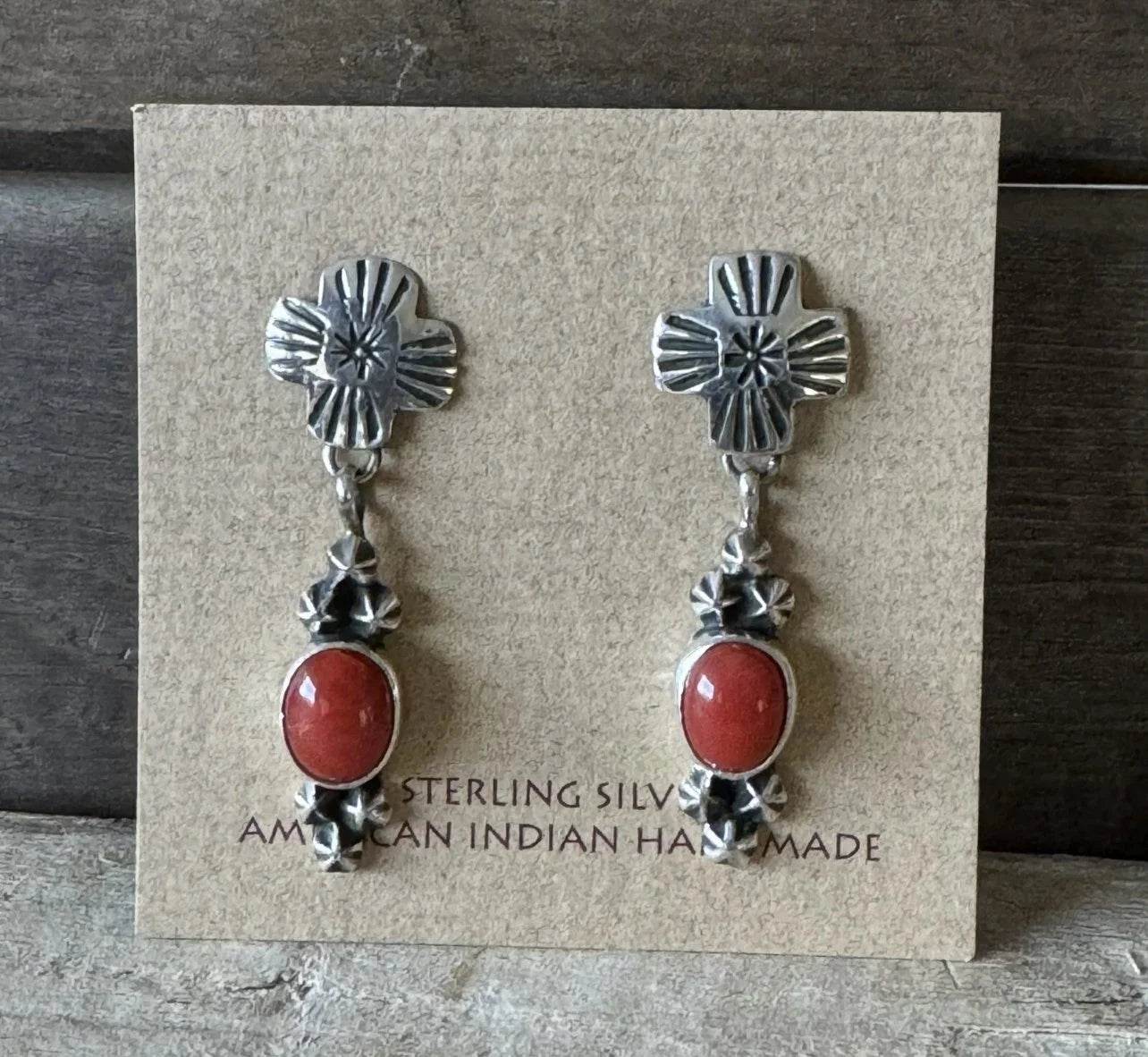 Italian Coral ~ Post-Back Earrings
