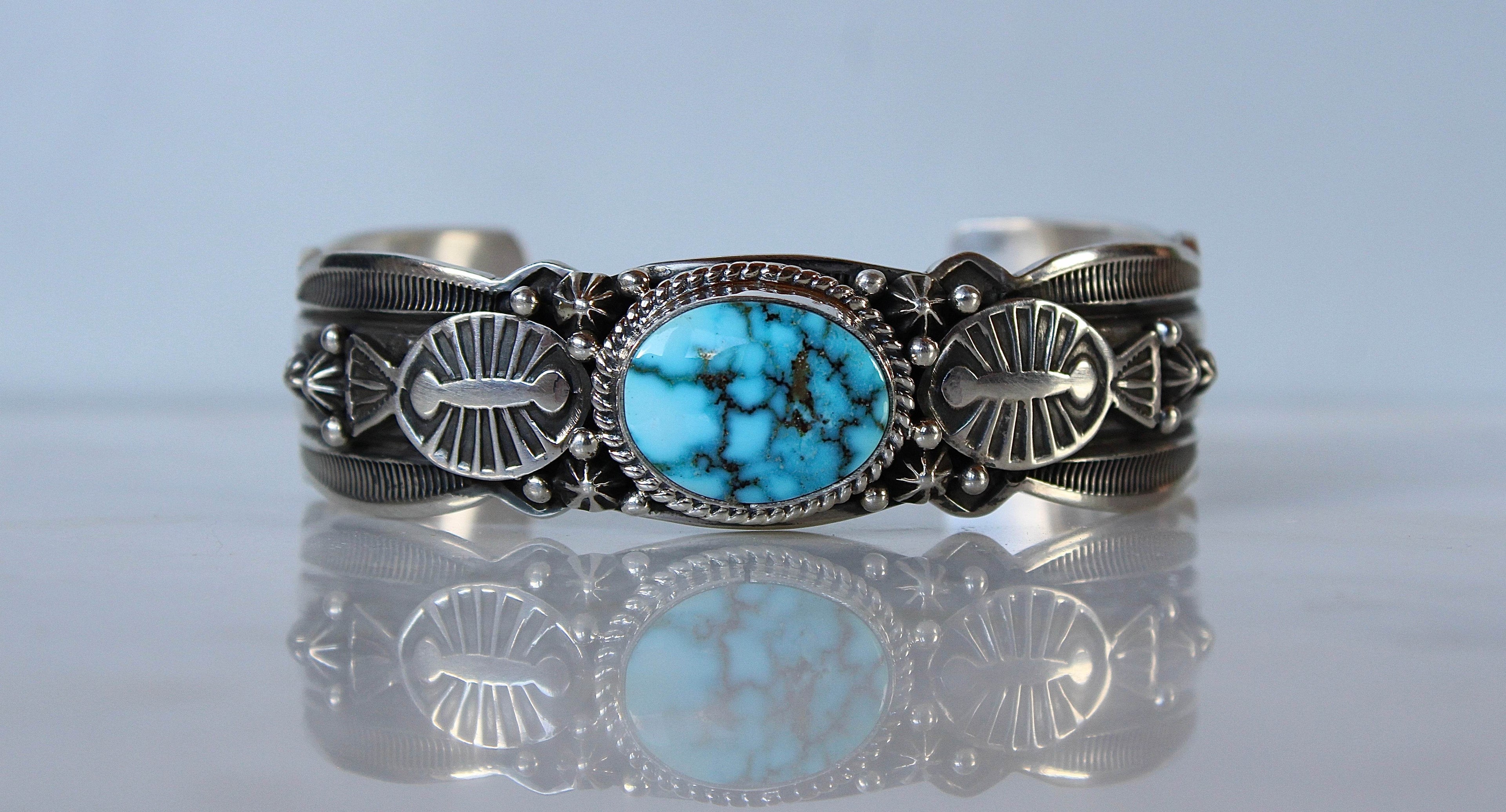 Kingman Turquoise Sterling Cuff
