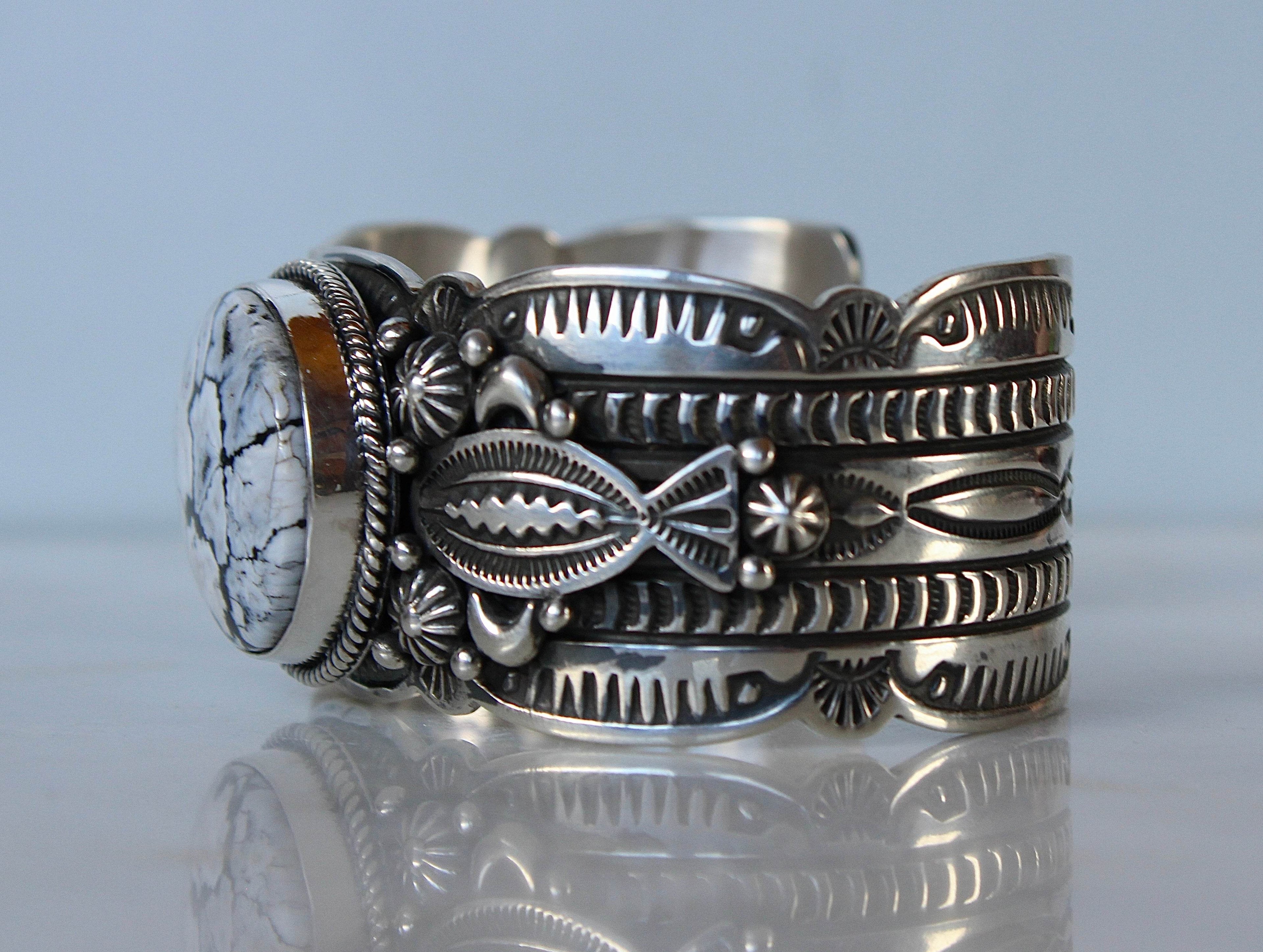 White Buffalo Sterling Cuff