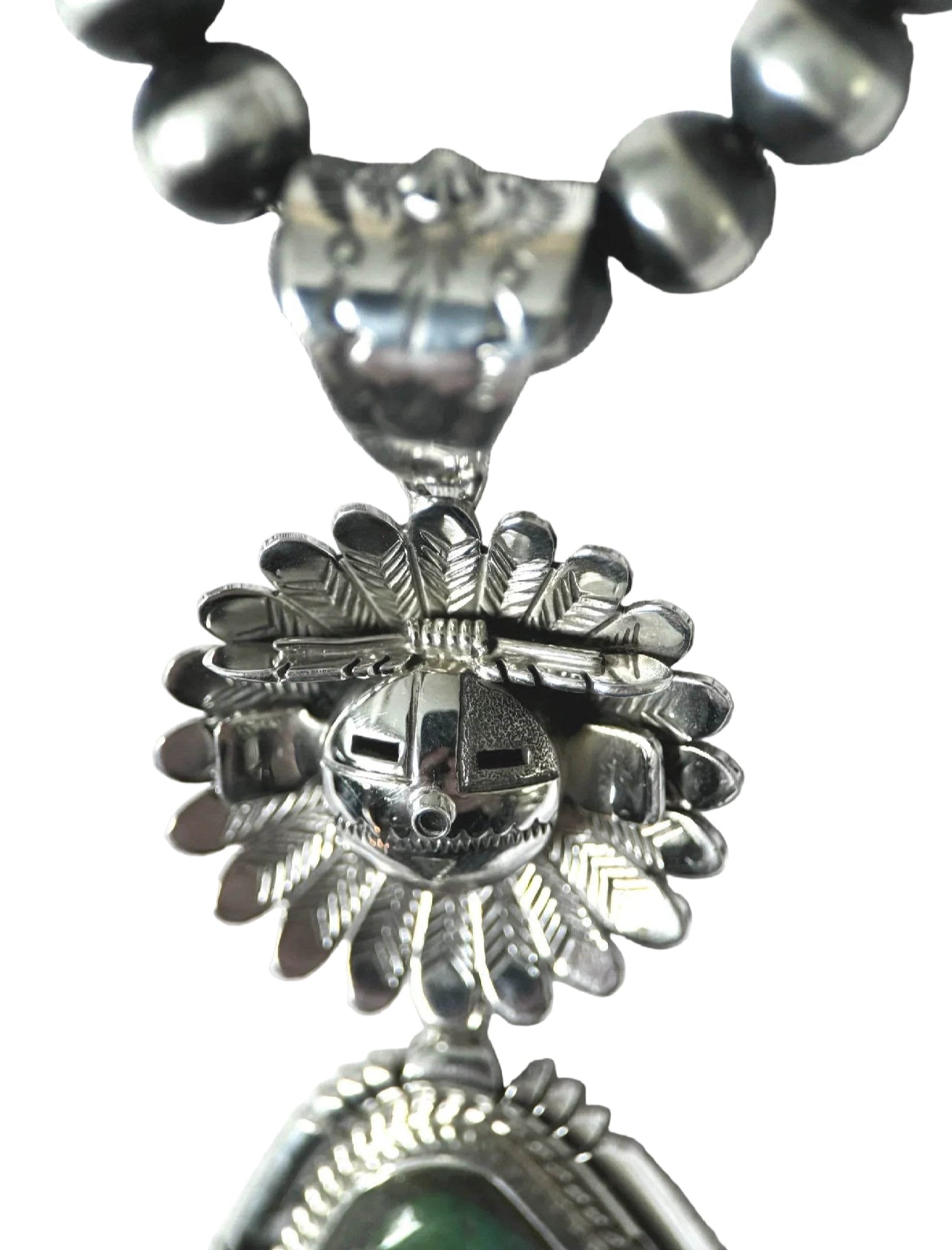 Freddy Charley SunFace Kachina Maiden Pendant #5 ~ Signed