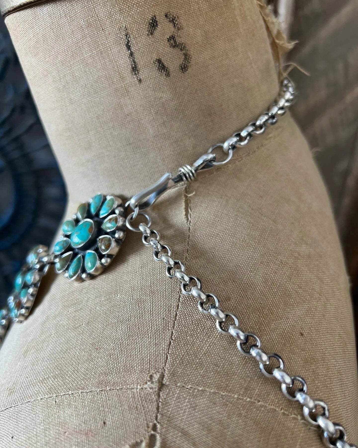 Turquoise Cluster Lariat Necklace