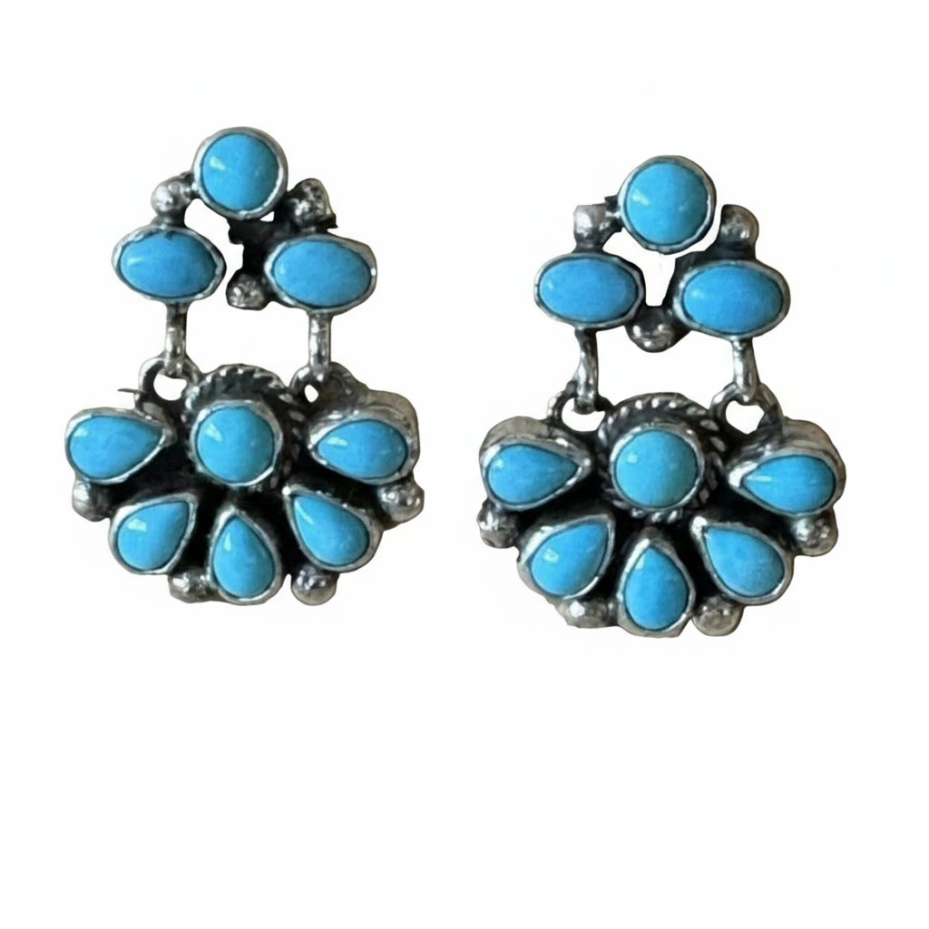 Linda Yazzie 9 Stone Earrings
