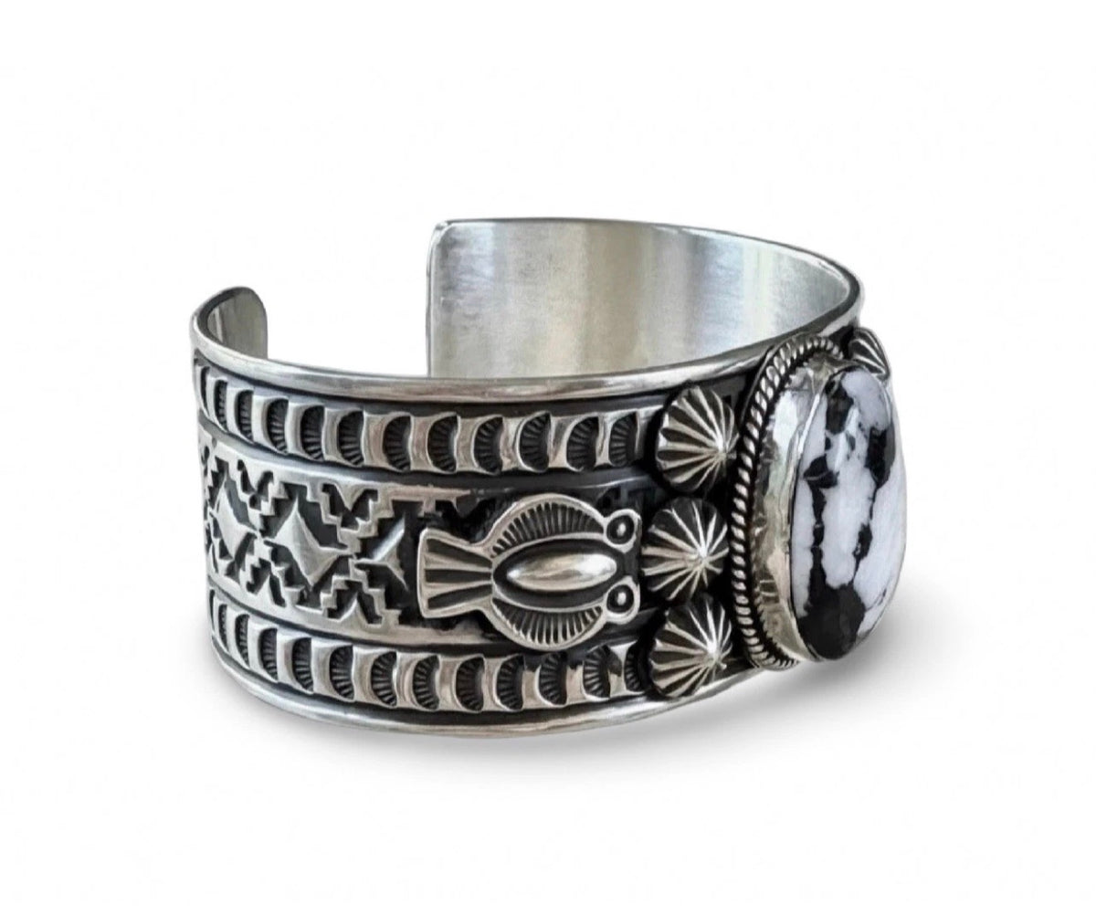 ColoradoJo Andy Cadman White Buffalo Sterling Cuff side view