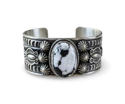 ColoradoJo Andy Cadman White Buffalo Sterling Cuff front view