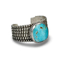 ColoradoJo Tufa Cast Royston Turquoise corn cuff by Anthony Lovato front view
