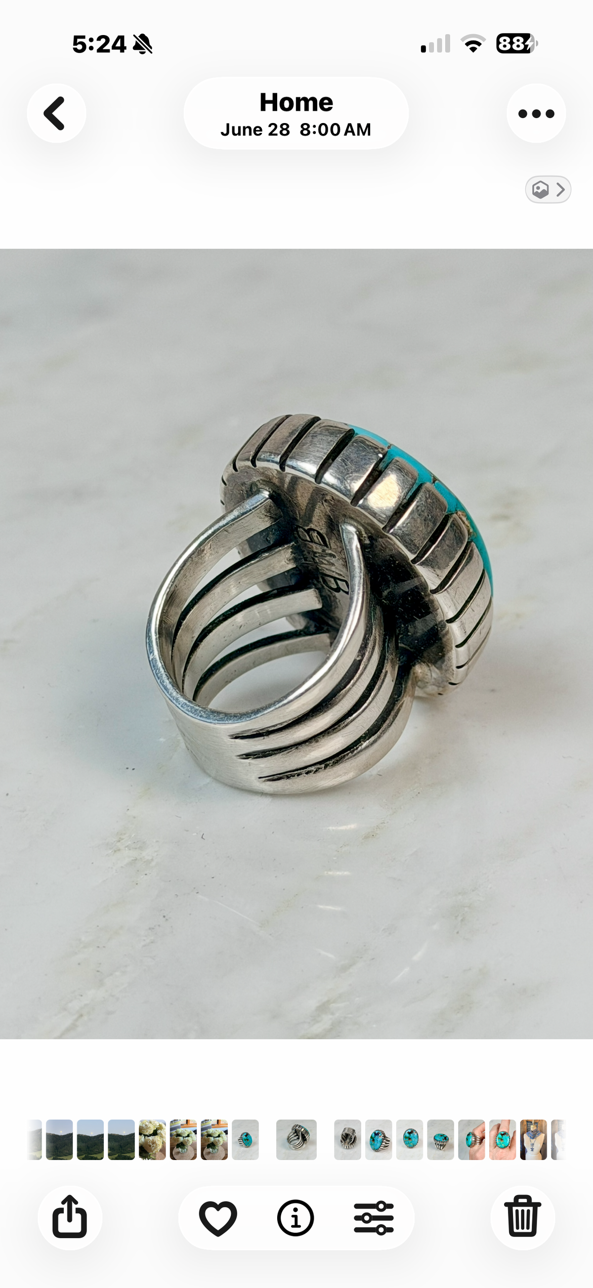 ColoradoJo Brett Wayne Bastien Royston Turquoise Ring rear view