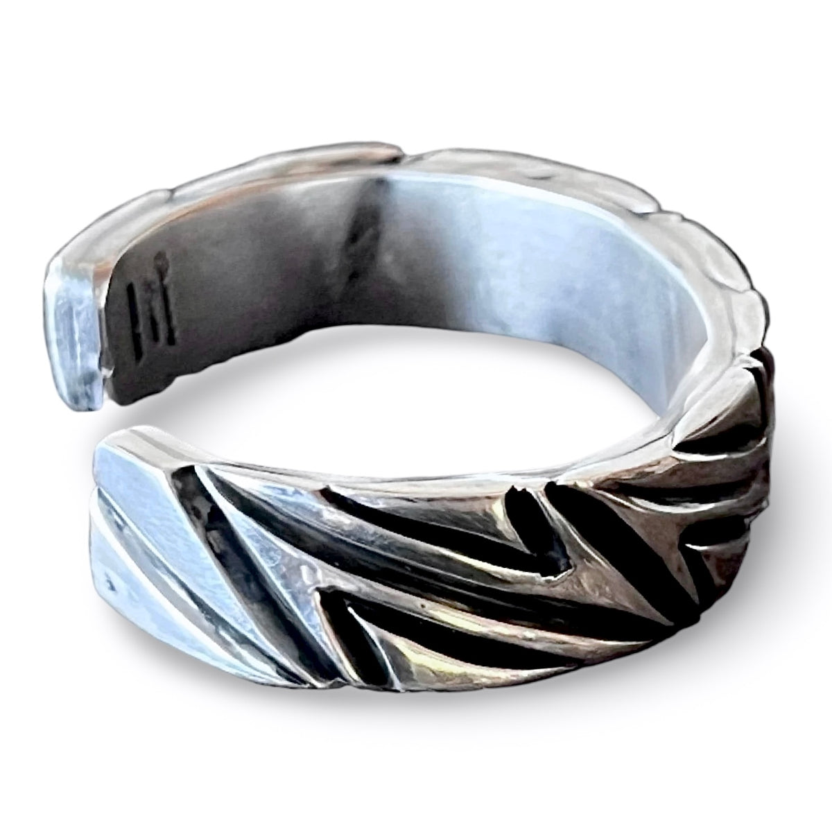 ColoradoJo Chimney Butte Heavy Gage Deep Line Stamping Sterling Cuff hallmark view