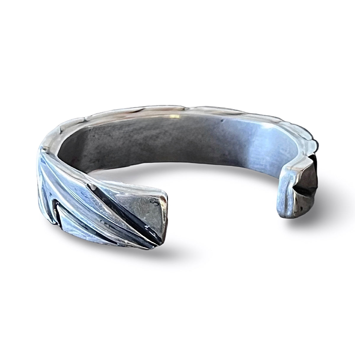 ColoradoJo Chimney Butte Heavy Gage Deep Line Stamping Sterling Cuff rear view