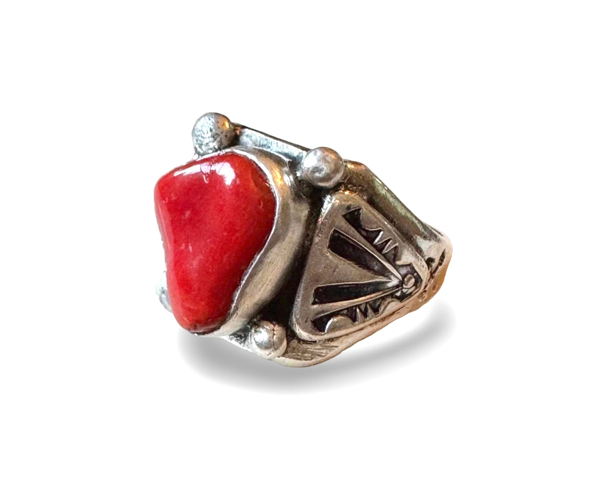 ColoradoJo Clarissa & Vernon Hale Coral Ring 3/4 view
