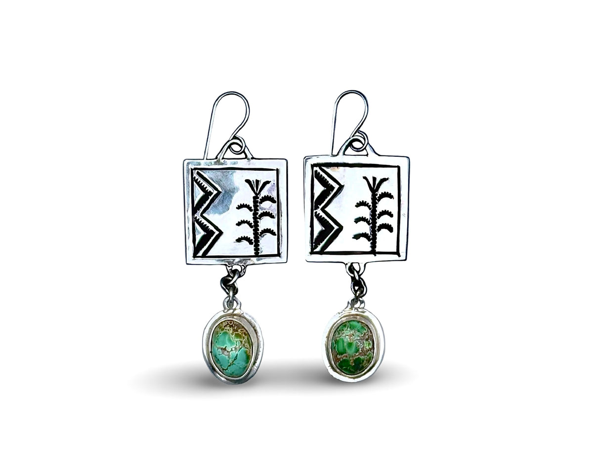 ColoradoJo Dallas Charley Turquoise Earrings front view