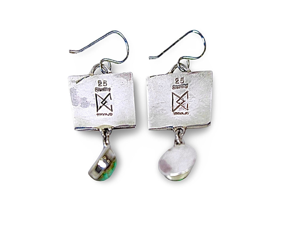 ColoradoJo Dallas Charley Turquoise Earrings rear hallmark view