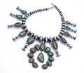 ColoradoJo Ernest Roy Begay Royston Turquoise Squash Blossom Necklace full view