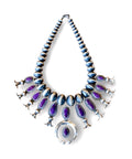 ColoradoJo Ernest Roy Begay Sugilite Sterling Squash Blossom Necklace full piece front view