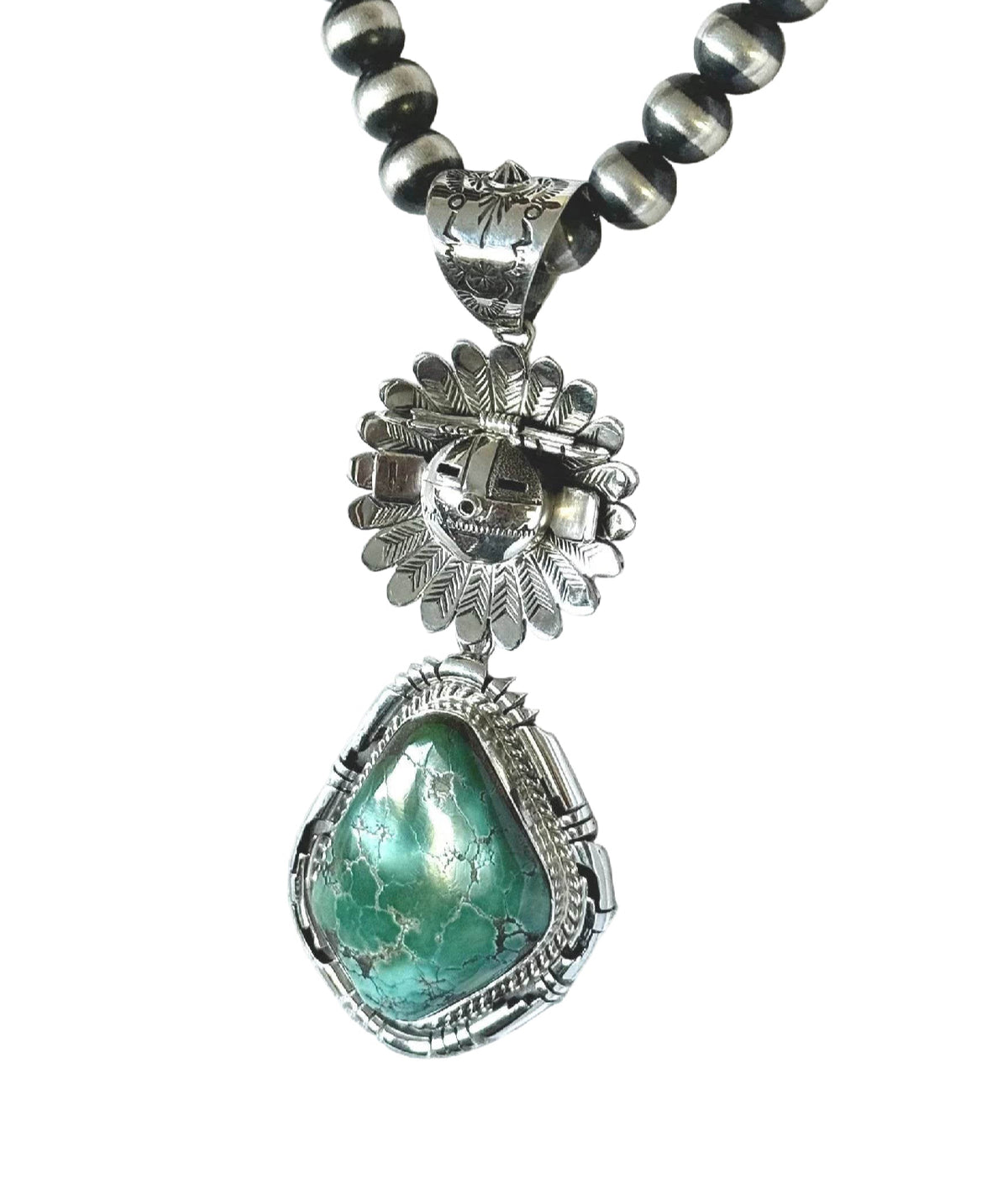 ColoradoJo Freddy Charley SunFace Kachina Maiden Pendant front view