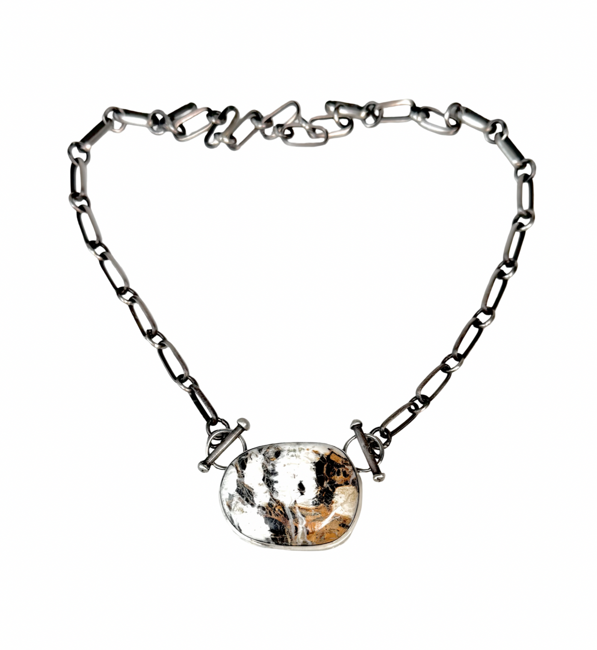 ColoradoJo CoJo Collective X Leigha Cleveland White Buffalo Necklace with toggled clasp front view