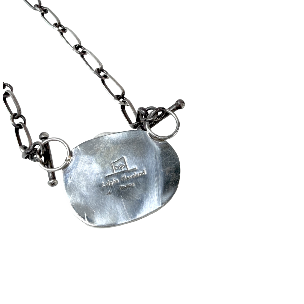 ColoradoJo CoJo Collective X Leigha Cleveland White Buffalo Necklace with toggled clasp hallmark view