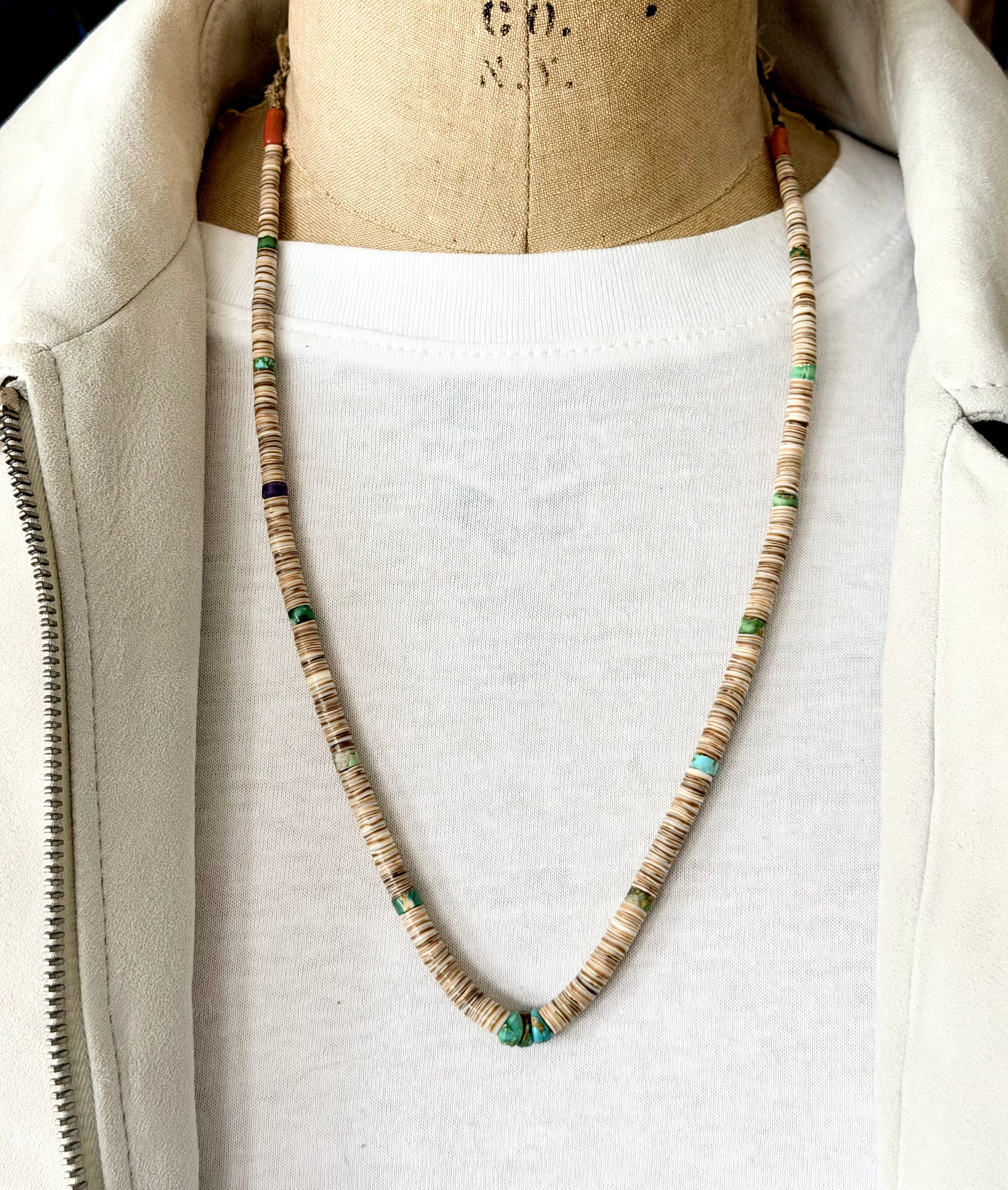 ColoradoJo Santo Domingo Pueblo Single Strand Necklace mannequin display