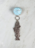 ColoradoJo Turquoise Tufa Cast Trout Pendant by Joel Pajarito front view