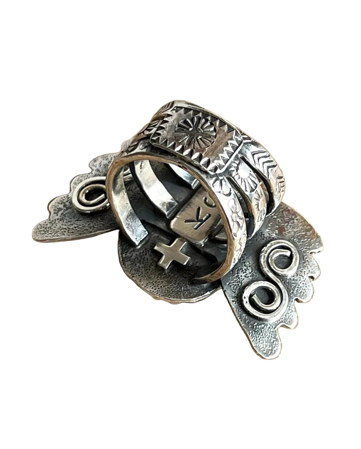 ColoradoJo Kathy Sands Artisan Handmade Royston Turquoise Ring bottom silversmithing view