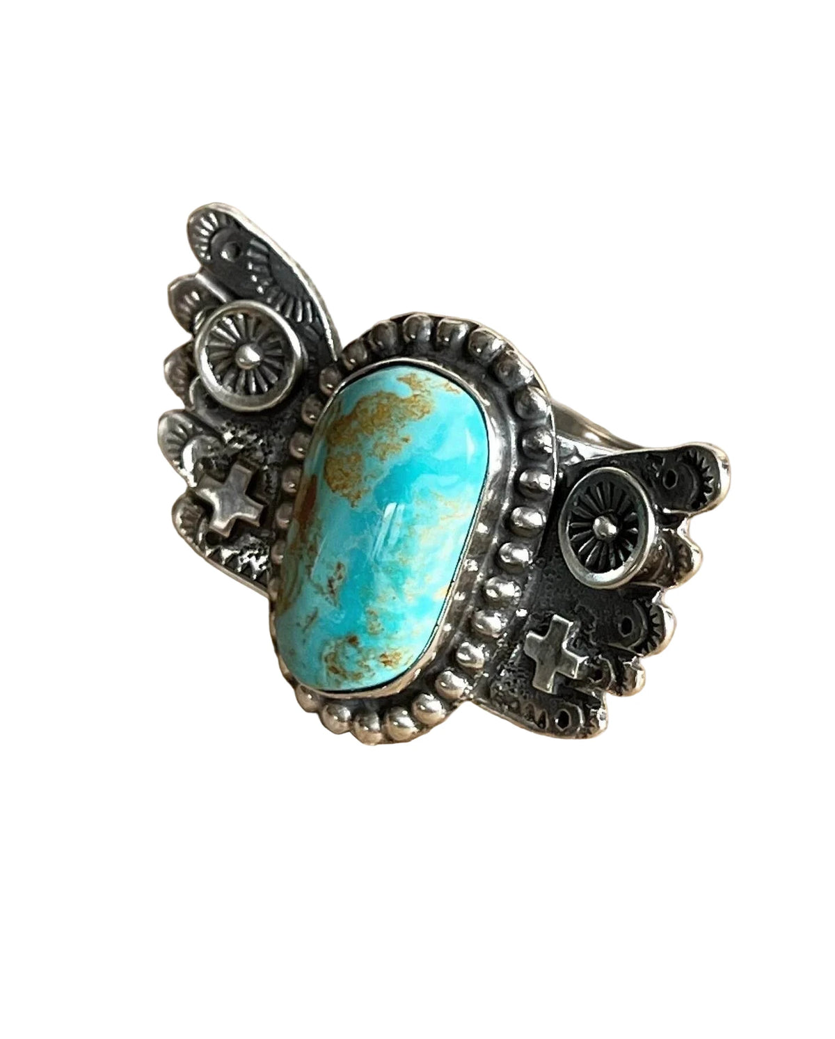 ColoradoJo Kathy Sands Artisan Handmade Royston Turquoise Ring 3/4 view