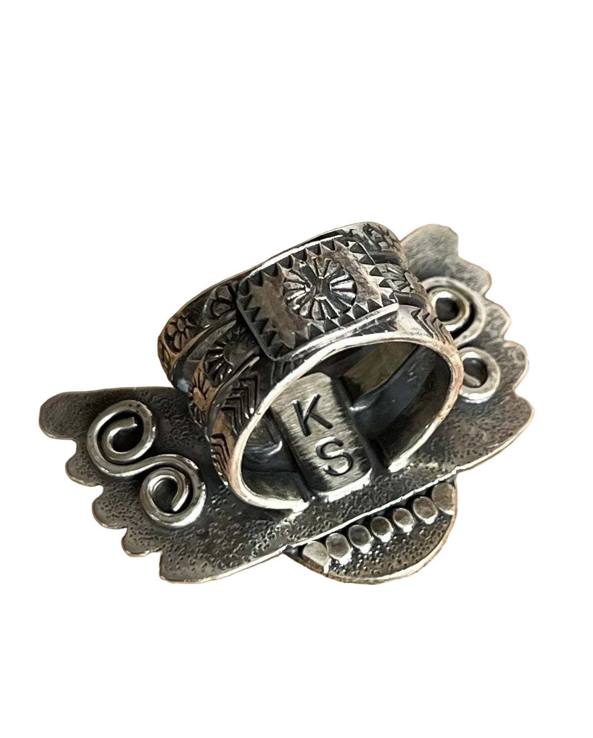 ColoradoJo Kathy Sands Artisan Handmade Royston Turquoise Ring hallmark view