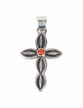ColoradoJo Matthew Charley Italian Coral Cross Pendant front view