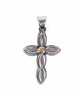 ColoradoJo Matthew Charley Gold Drop Cross Pendant front view