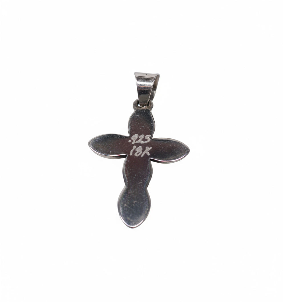 ColoradoJo Matthew Charley Gold Drop Cross Pendant back view