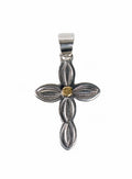 ColoradoJo Matthew Charley Gold Drop Cross Pendant front view