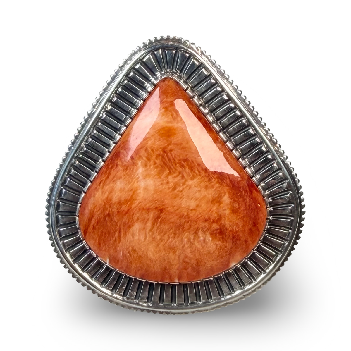ColoradoJo Matthew Charley Orange Spiny Oyster Ring front view