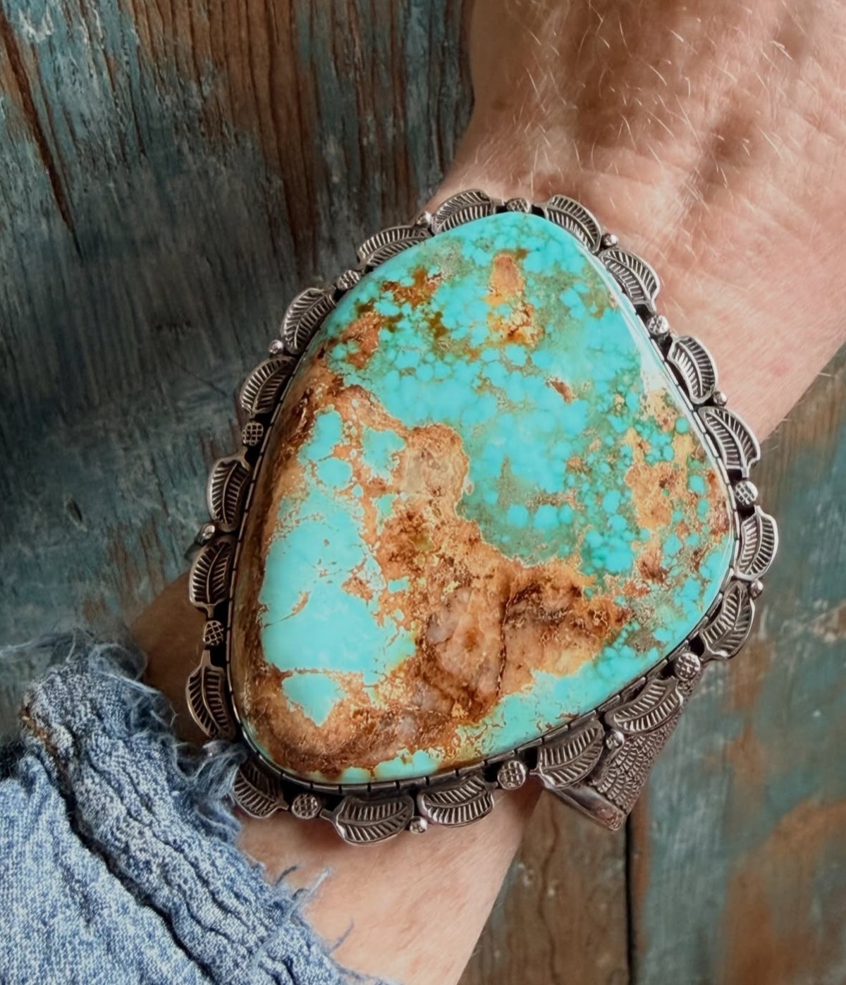 ColoradoJo Matthew Charley Signature Royston Turquoise Cuff above angle