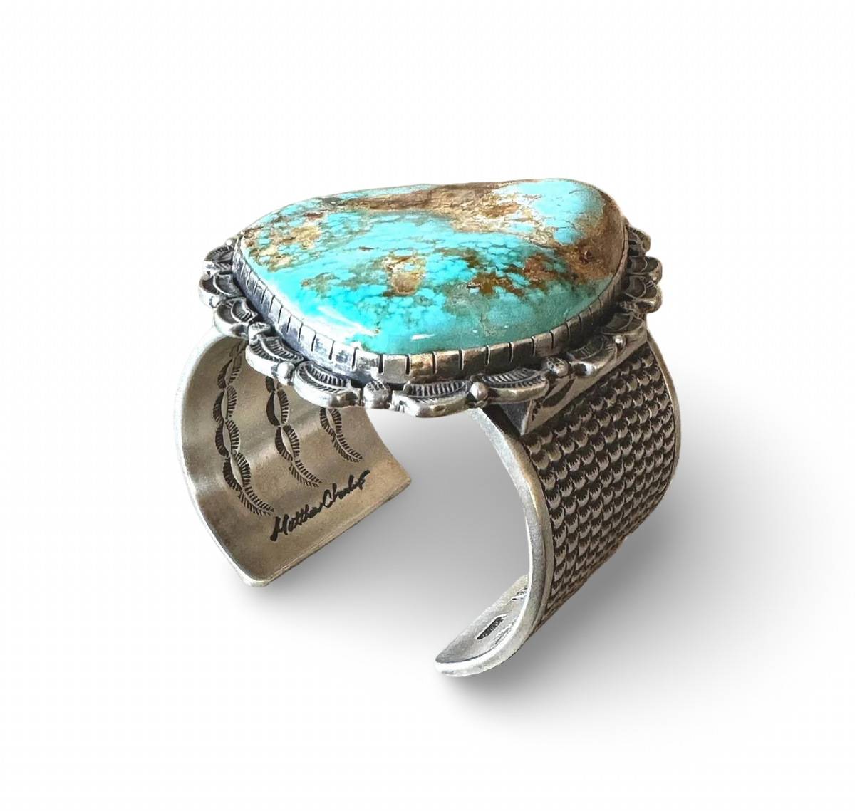 ColoradoJo Matthew Charley Signature Royston Turquoise Cuff full side view 