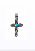 ColoradoJo Matthew Charley Sleeping Beauty Turquoise Cross Pendant front view