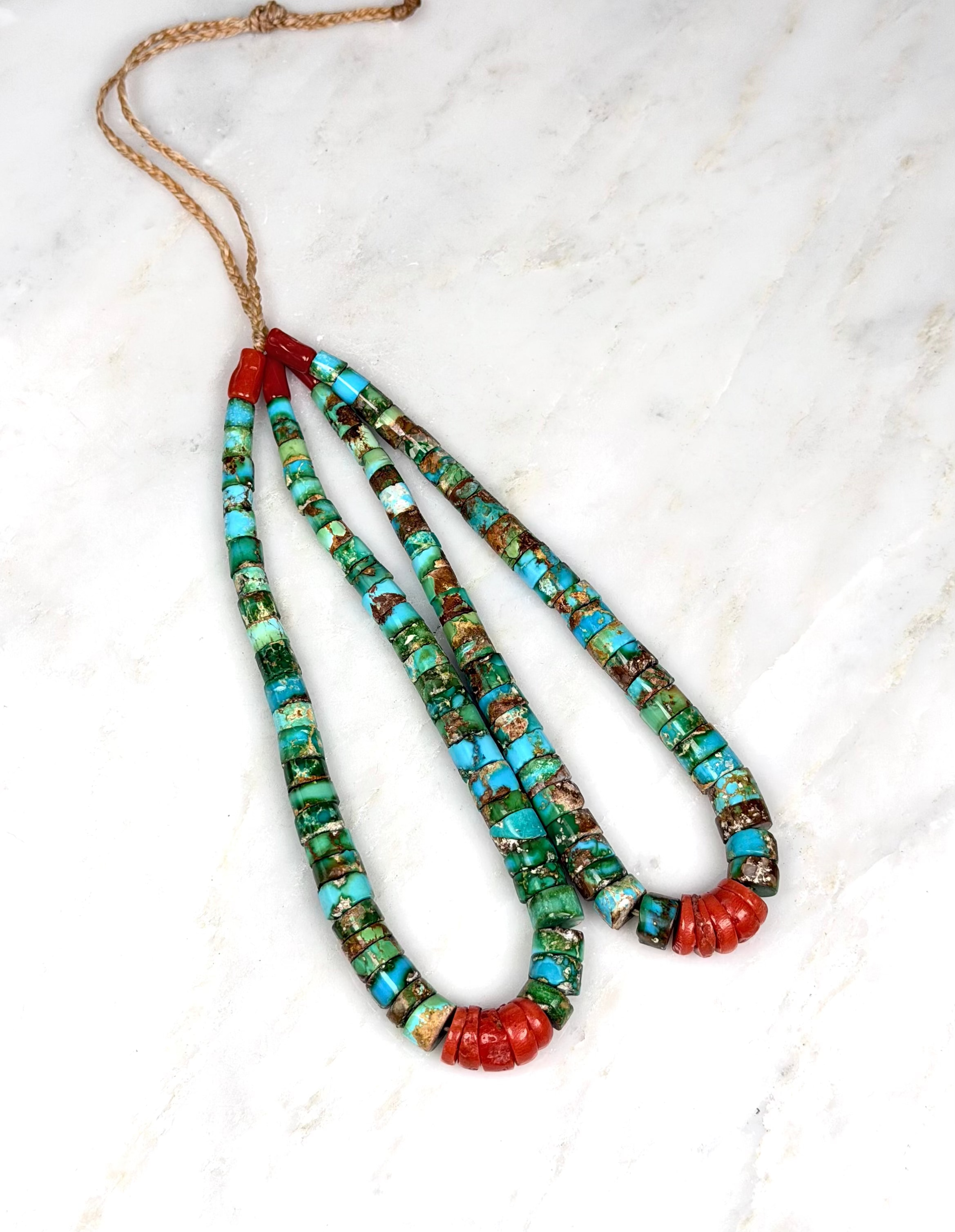 ColoradoJo Royston Turquoise and Mediterranean Coral Santo Domingo Pueblo Jaclas