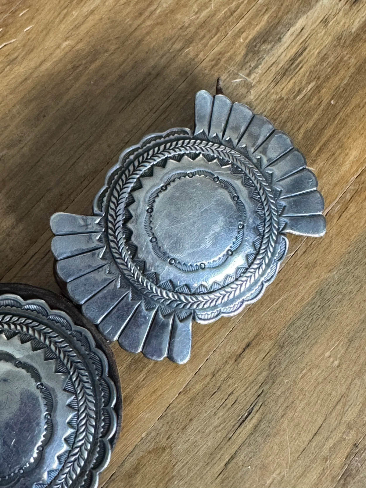 ColoradoJo Santa Fe Vintage Sterling Concho Belt buckle concho view