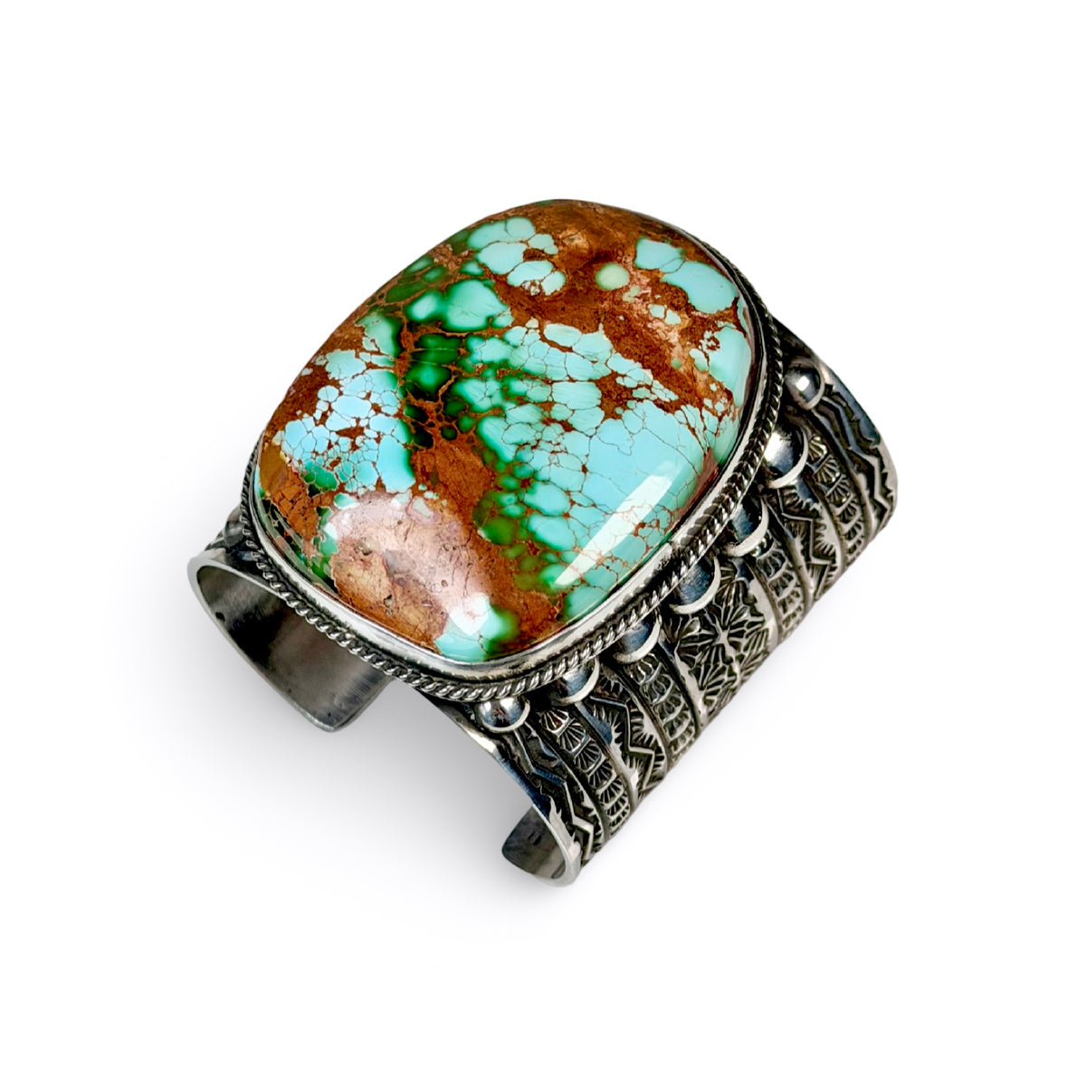 ColoradoJo Sunshine Reeves Gem Grade Royston Turquoise Cuff above angle
