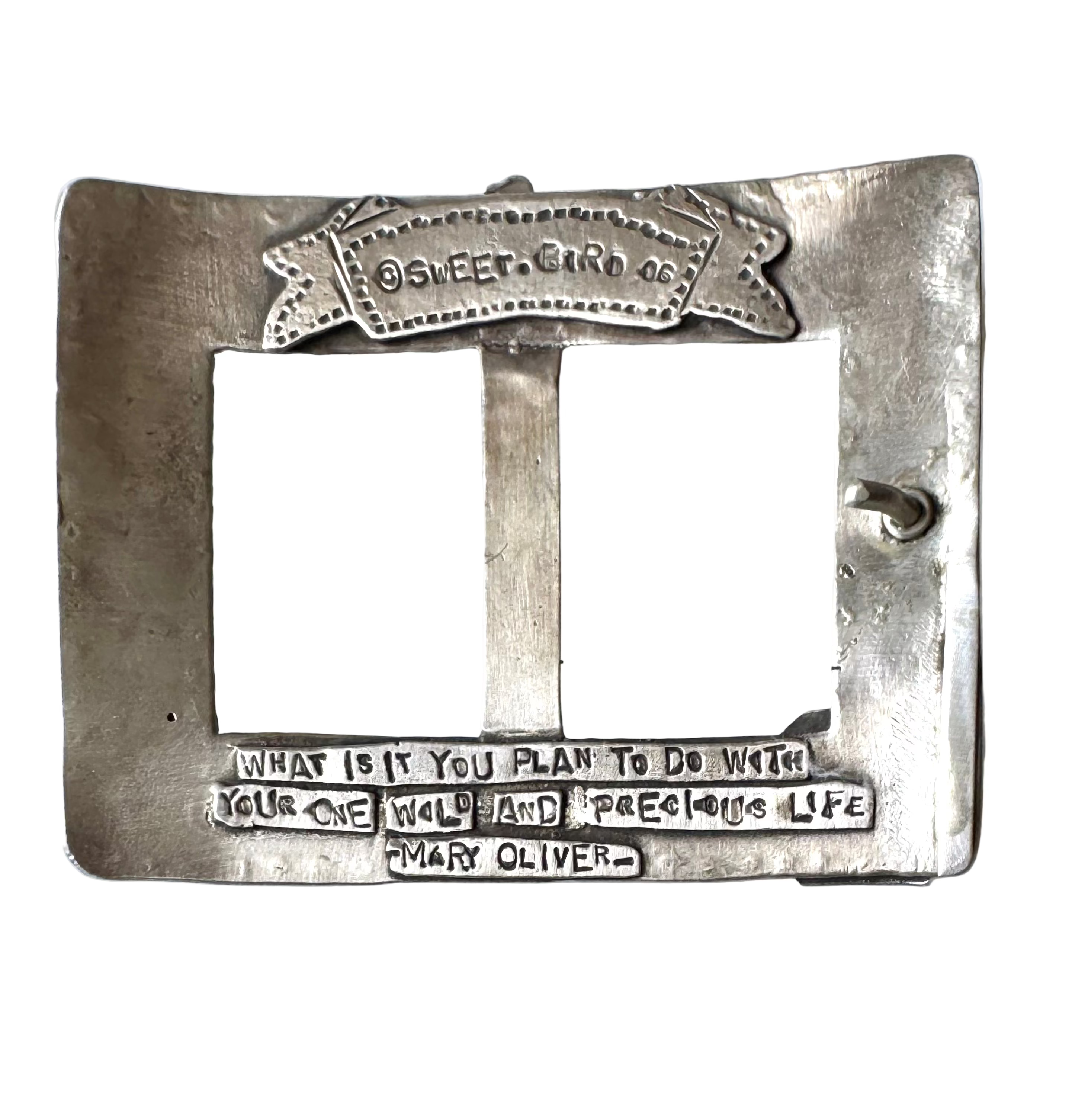 ColoradoJo Sweetbird Studio Buckle “Aim High” rear hallmark view