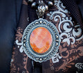 ColoradoJo Tsosie White Orange Spiny Oyster & Sterling Pendant