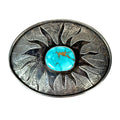 ColoradoJo Vintage Turquoise Cab Sterling Buckle front view