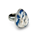 ColoradoJo CoJo Collective x Leigha Cleveland Plume Agate Doublet Sterling Ring 3/4 view