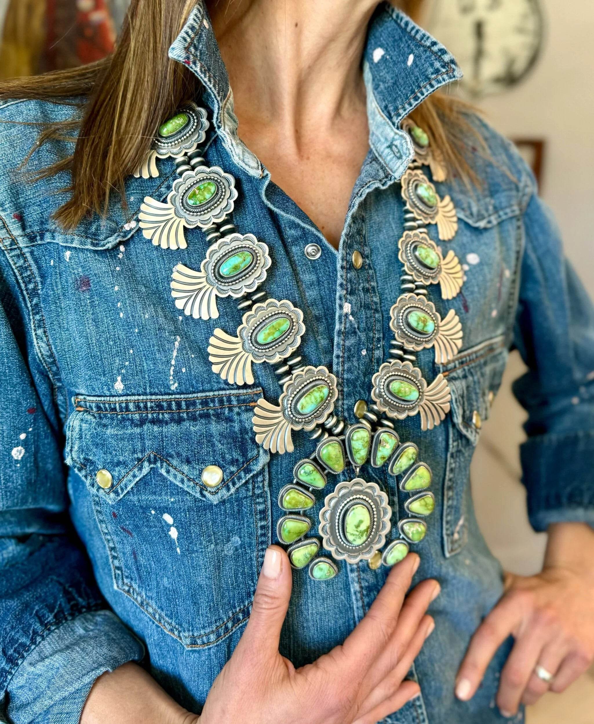Turquoise Squash Blossom Necklace