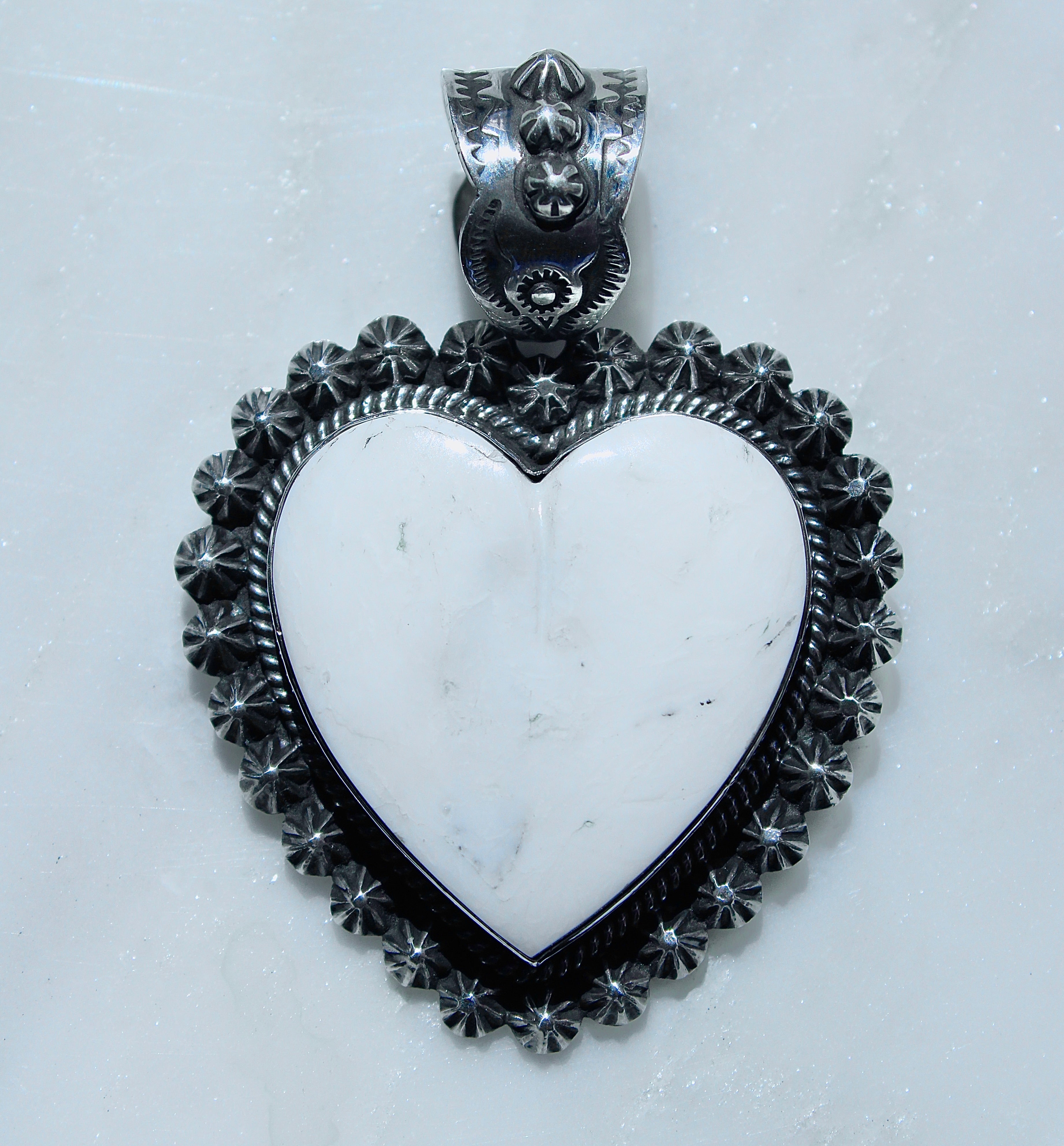 White Buffalo Heart Pendant