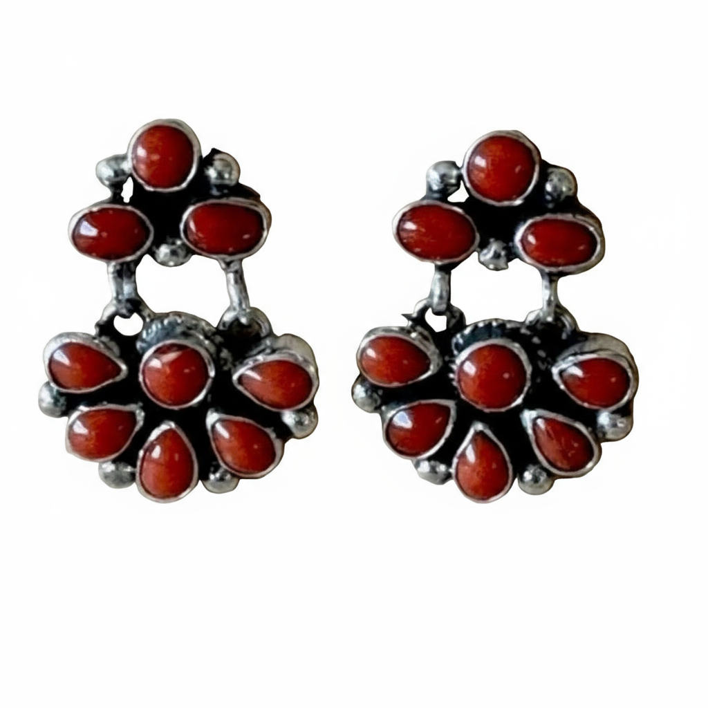 Linda Yazzie 9 Stone Earrings