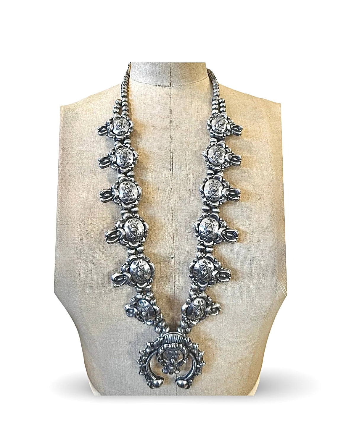 Delbert Gordon Squash Blossom Necklace SET