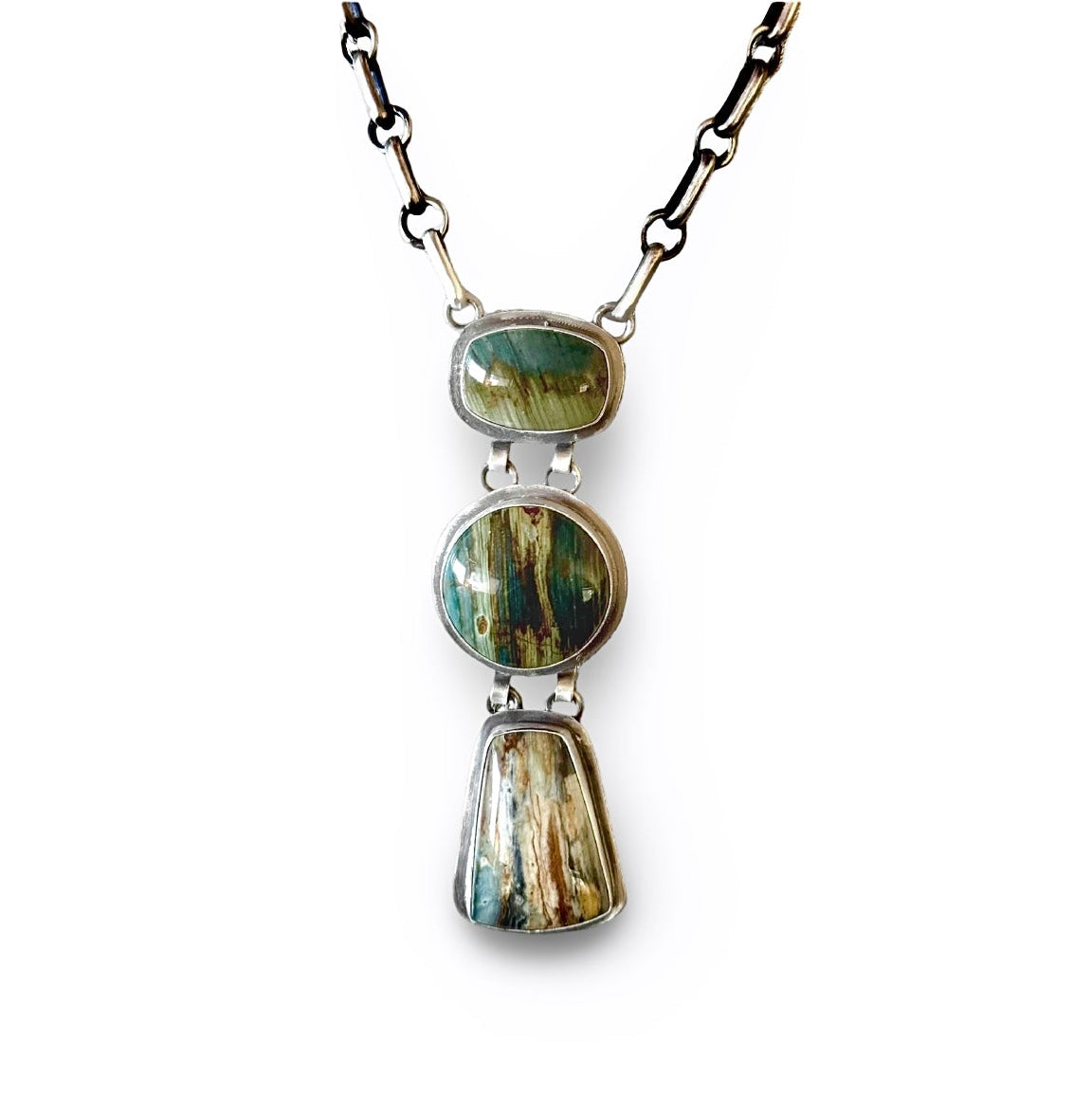 CoJo Collective x Leigha Cleveland Gary Green Petrified Wood Necklace